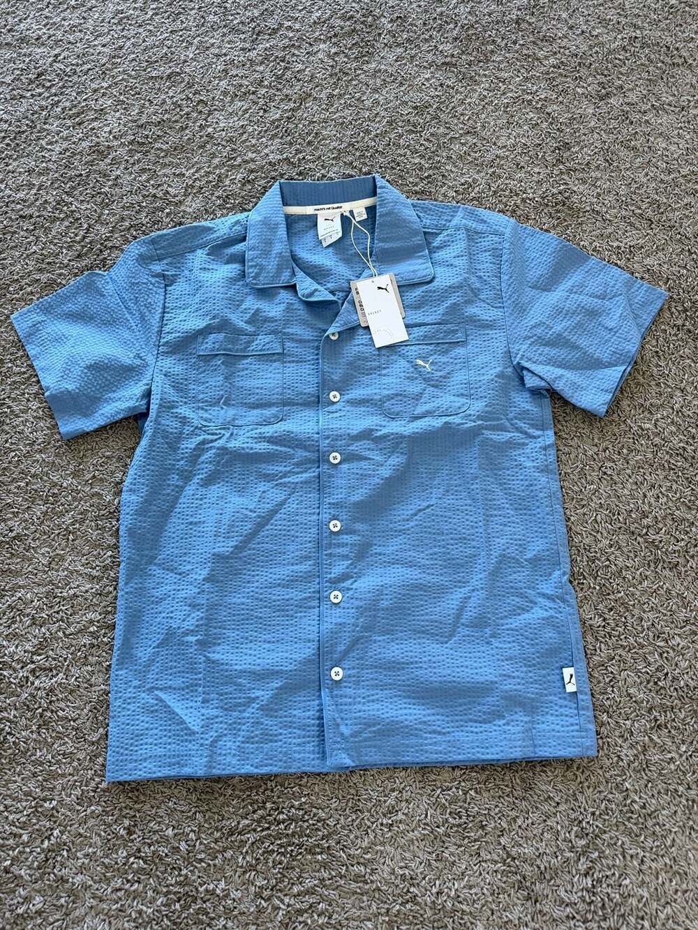 Puma Select Textured Short Sleeve Button-Down Shirt